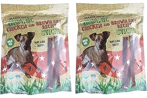 TJ'S 2 Pkgs. Trader Joe's Organic Chicken & Brown Rice Sticks Wheat Free....5 Oz Bag X 2