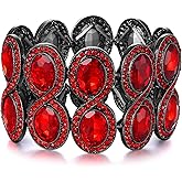 Flyonce Women's Rhinestone Crystal Art Deco Wedding Brides Elastic Stretch Bracelet