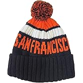 vkawesr City Beanie Knit Hat with Pom Winter Cuffed Cap Sport Fans Gift for Men Women