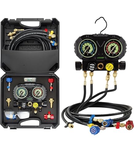 Digital Manifold Gauge, HVAC Refrigerants Digital AC Gauges Set With 2 - View #2