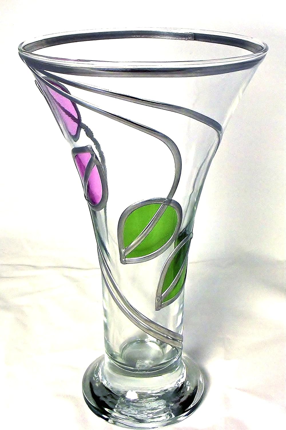 Art Deco Art Noveau Style Bouquet Flower Vase 27cm With Rennie Mackintosh Inspired Leaf And Line Design Amazon Co Uk Kitchen Home