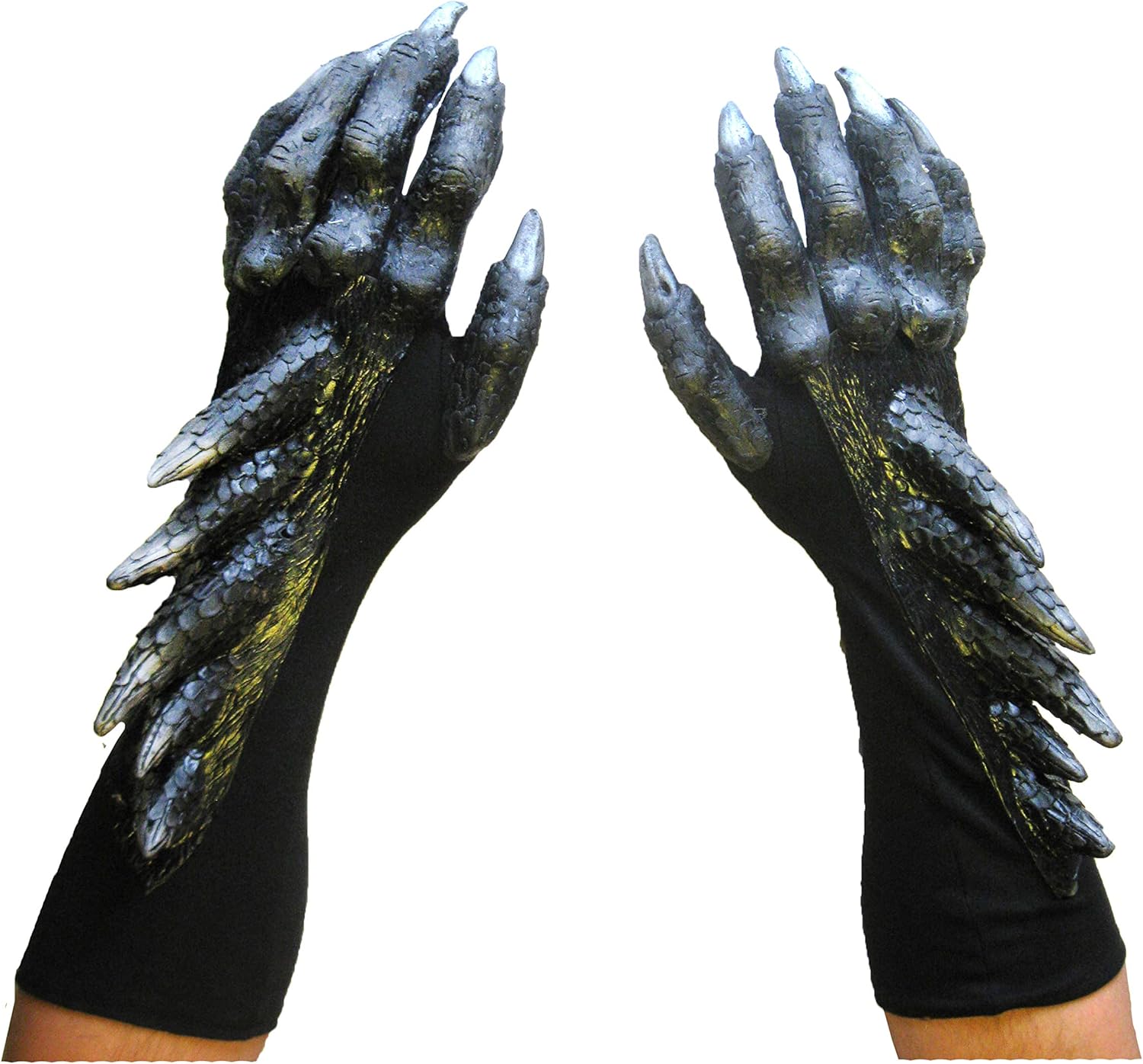 Black Dragon Claws Hands Adult Halloween Costume Gloves