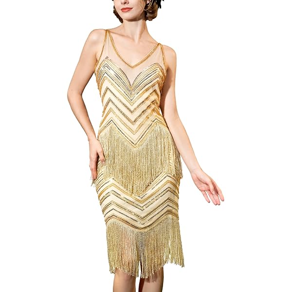 Amazon.com: Karnival Costumes Roaring 20s 1920 Gold Flapper Dress Women's  Costume X-Small 2-4 : Clothing, Shoes & Jewelry