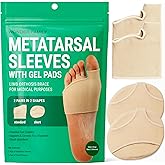 Metatarsal Pads for Women & Men – Gel Ball of Foot Cushions for Pain Relief – Bunion Pads, Callus Cushions & Corn for Shoes – Reusable Metatarsalgia Insoles for Forefoot Support, 2 Pairs