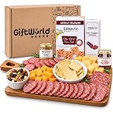 Charcuterie Meat and Cheese Gift Basket, Charcuterie Board Food Items | Food Gifts for Men, Meat Sampler For Men, Tailgating, Business, Congratulations, Care Packages, Thanksgiving &amp; Holiday Gifts