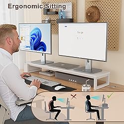 LAND·VOI Dual Monitor Stand Riser,41.5'' Long