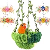 KATUMO Bird Nest, Conure Breeding Bed Parrotlet Snuggle Nest Lovebird Bed Bird Swing Bed for Small Birds, Size Small