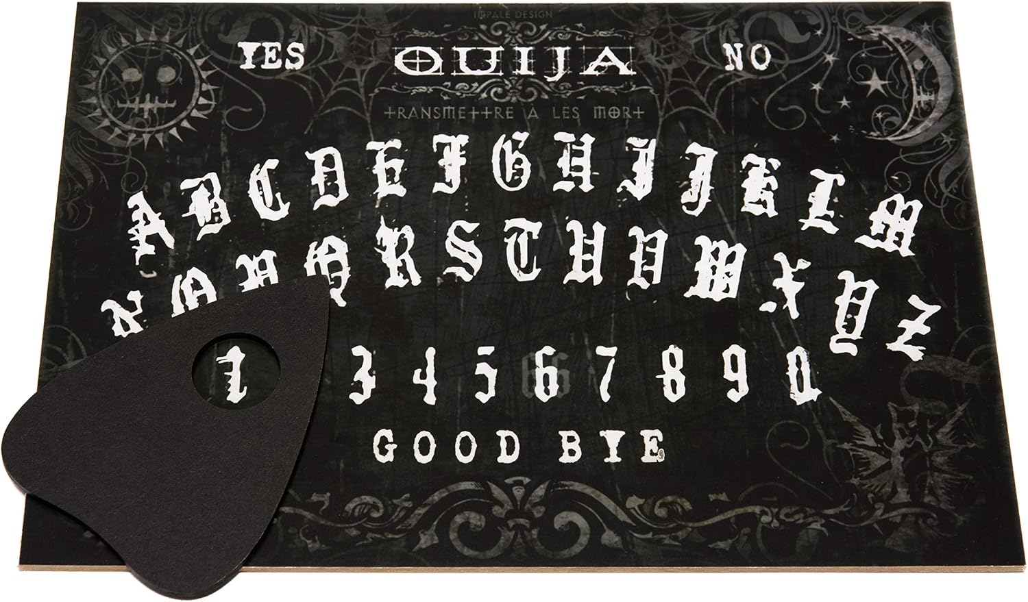 WICCSTAR Wooden black Ouija board game with planchette and detailed instruction, 30 cm x 21 cm x 0.6 cm