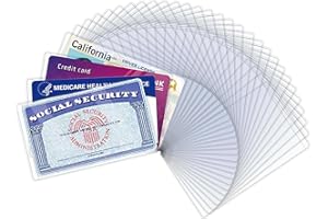 RAMOTA 16 PCS Social Security Card Protector Sleeves/New Medicare Card Protector Sleeve/Credit Card Holder,31 Mil Soft Clear Plastic Card Sleeves, Waterproof SSN Card Protector