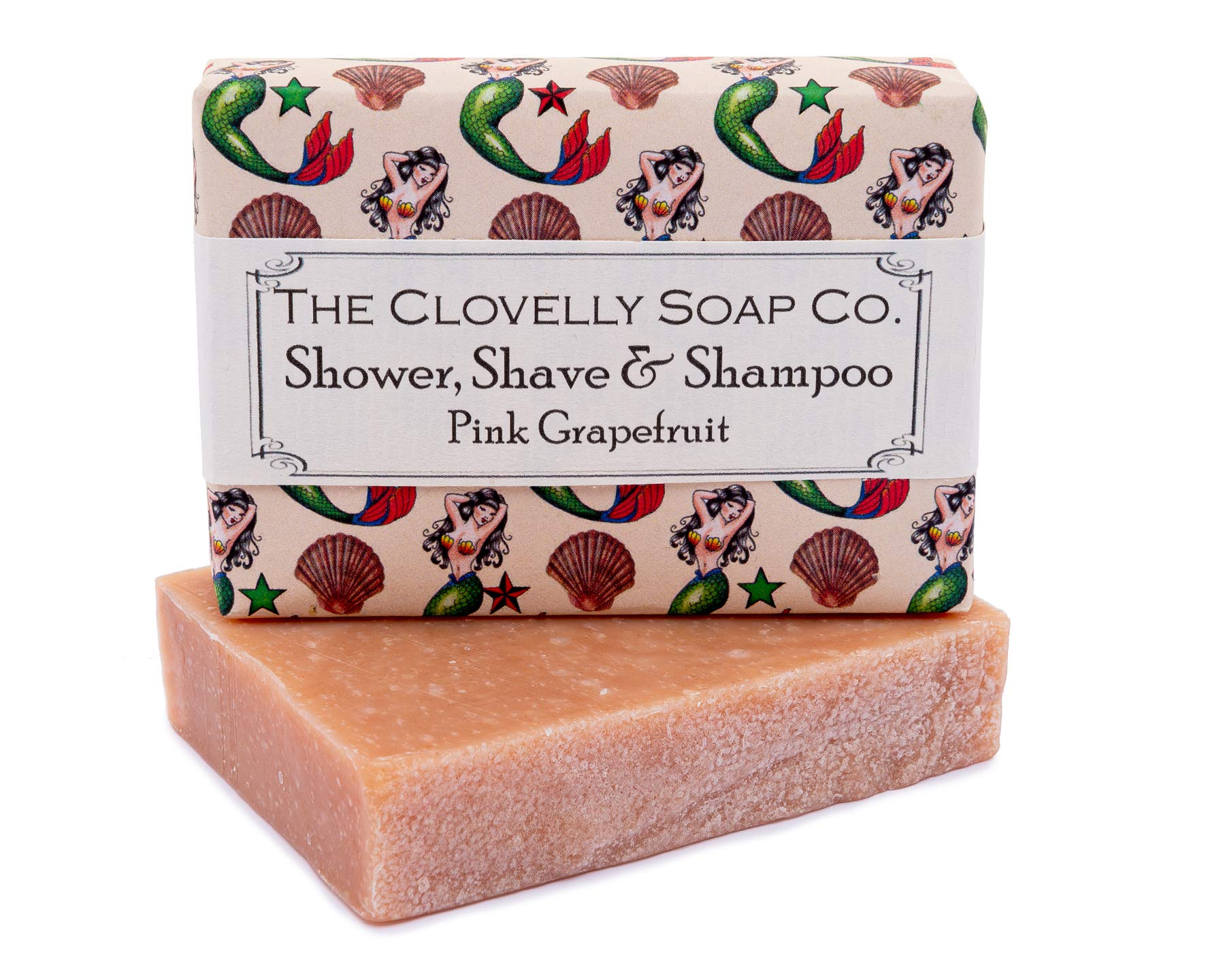 Clovelly Soap Co Natural Handmade Pink Grapefruit Shampoo Soap Bar for Normal-oily Hair & Scalp 100g