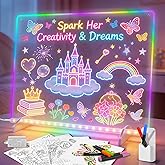 Lumiboard Led Drawing Board with 8 Colors, 13"x10" Acrylic Dry Erase Board with 13 Light Effects, Glow Doodle Board Gifts for Kids for Easter Halloween Christmas Birthday Gifts Presents,1set Pen