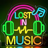 Music Neon Sign for Wall Decor Musical Note LED Neon Light for Bedroom Live Music LED Sign for Studio Classroom Party Bar Decor Rock And Roll Decorations Christmas Gifts Size 13.7 * 12.9 In(TWP303)