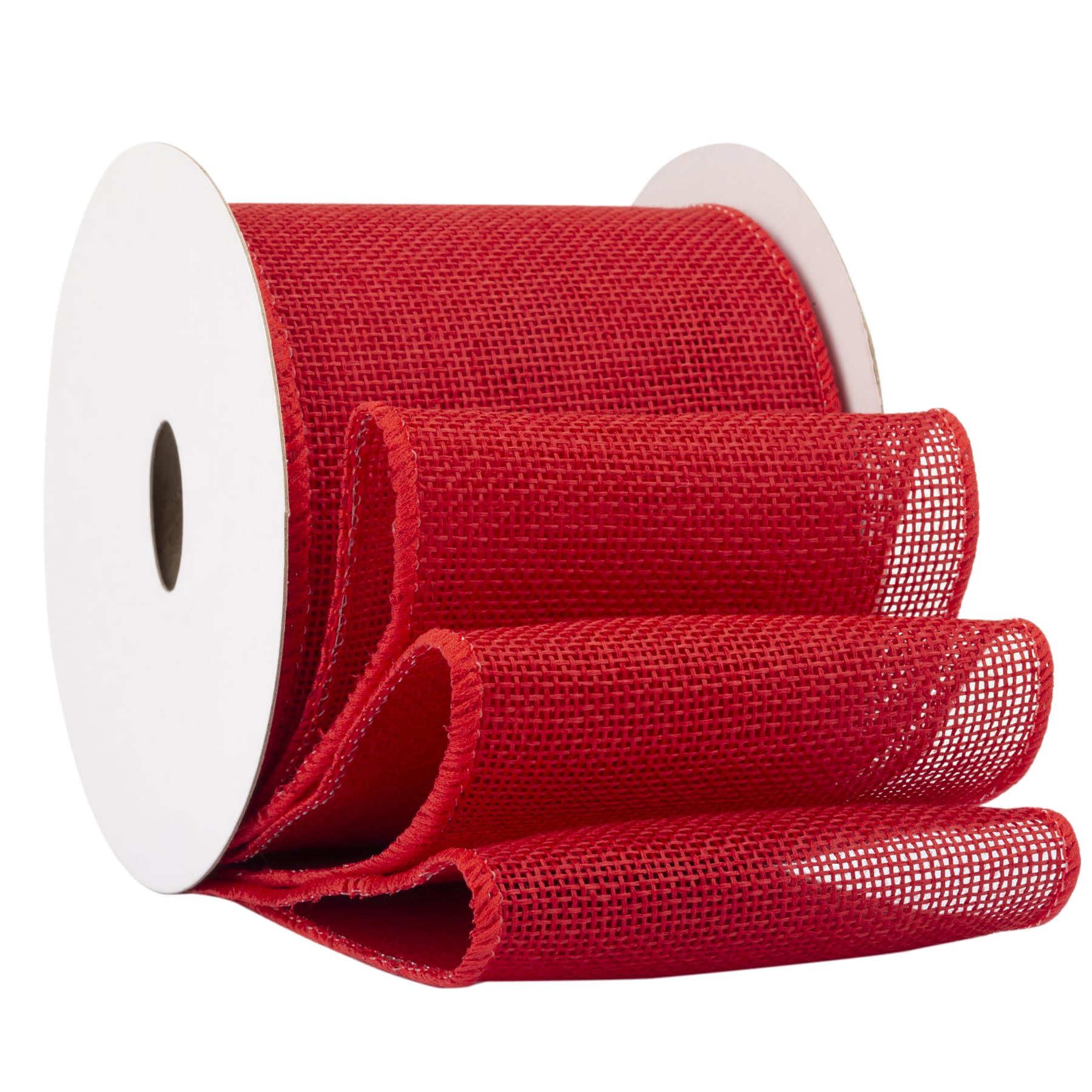 Fondersy 9-Meter Red Burlap Ribbon Wired Burlap Ribbon - 75mm Width for Gift Wrapping, Floral Arrangements, Wreath Making, and Christmas Decor