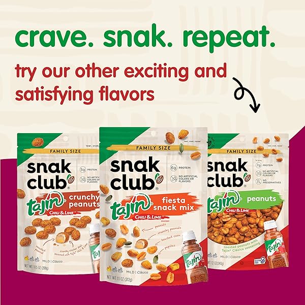 SNAK CLUB TAJIN TOASTED CORN, ROASTED CORN NUGGETS WITH CHILI AND LIME SEASONING, MILD, NON-GMO, GLUTEN-FREE, KOSHER SNACK, NO ARTIFICIAL COLORS OR FLAVORS, LOW CHOLESTEROL, 11 OZ RESEALABLE BAG