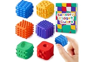 UIIOPJIOM Fidget Cube Toys for Kids Adults Textured Silicone Sensory Worry Stones Quiet Fidgets Cubes for Autism ADHD Teen Silent Office Stress Toy Mini Desk Toys for Calm Down Anxiety Relief Gift for Classroom