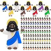 Yelakey 100 Pcs Black Jesus Little Tiny Jesus Figures Baby Jesus Original Design to Hide and Seek Religious Party Favors Baptism Gift for Easter Egg Stuffers Fillers