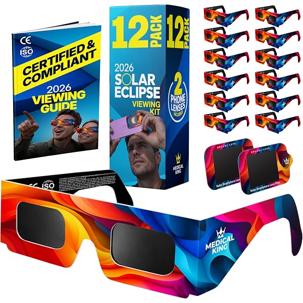 Amazon.com: Galaxium Solar Eclipse Glasses Kids 2026 | 12 Pack Mix