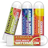 Z!NGHA Natural Aromatherapy Nasal Stick Boost Focus & Enhance Breathing | Portable Sinus Relief & Relaxation Nasal Inhaler Stick | Essential Oil Blend for Stress and Congestion (4PK Fruit Mix)