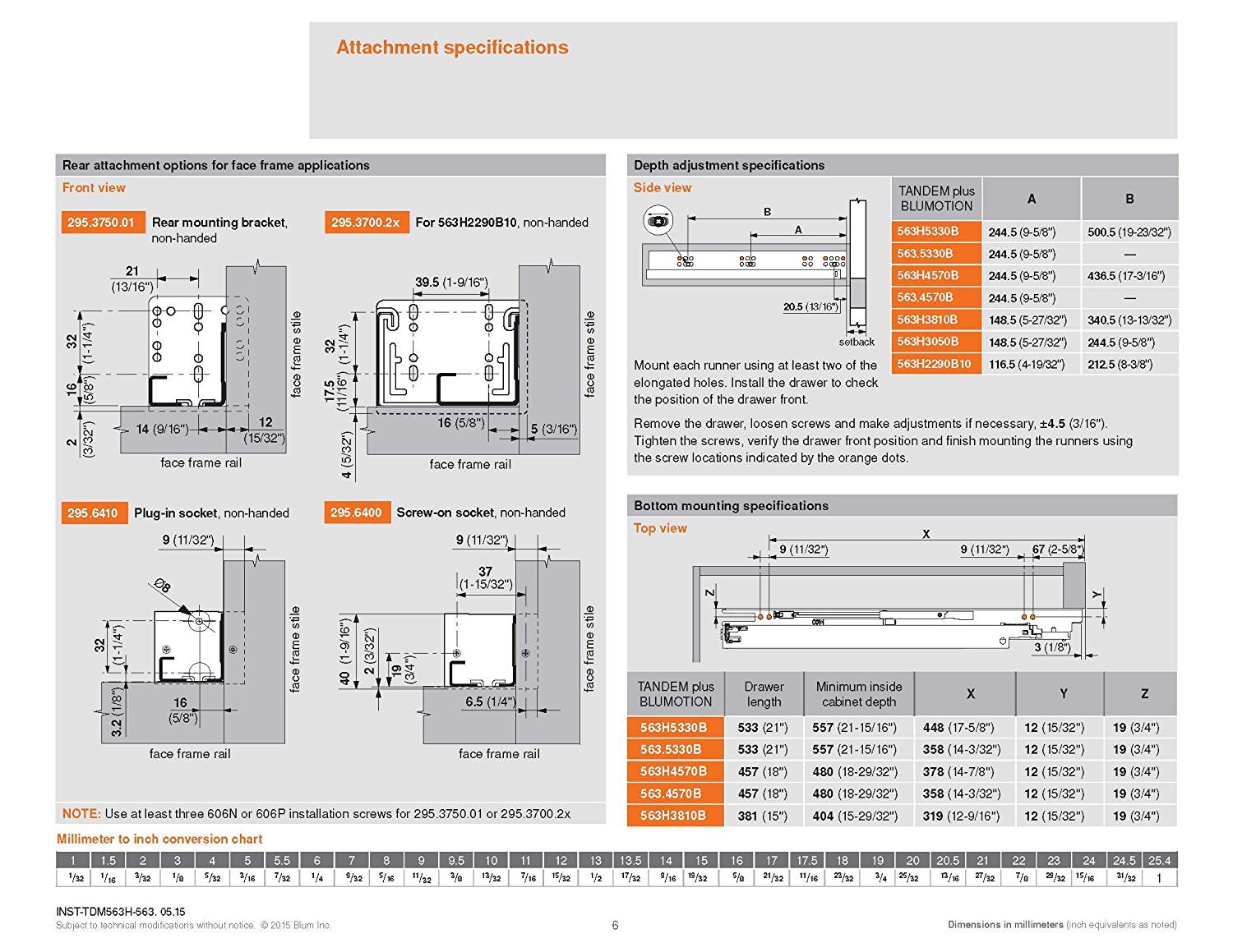 Bundle 12 Blum Tandem Drawer Slides With Blumotion Includes Slides
