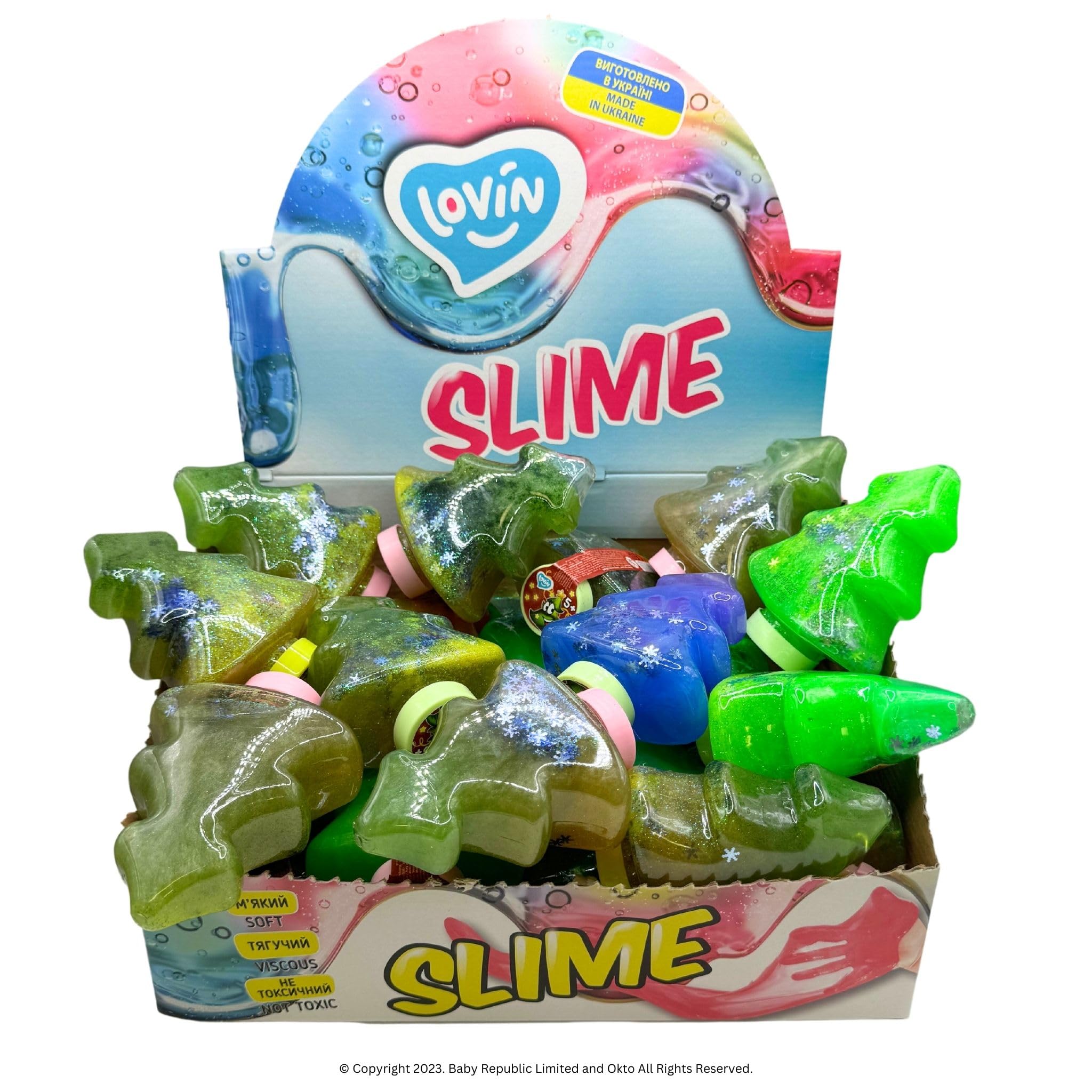 Christmas Tree Slime 130ml - Pack of 24, Stocking Fillers and Christmas Party Favours