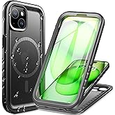 Cozycase for iPhone 14 Plus Waterproof Shockproof Dustproof Case [Compatible with MagSafe] - Heavy Duty/360 Full Body/Military Grade/Rugged Built in Screen/Camera Protector with Lanyard Black