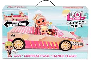 L.O.L. SURPRISE! LOL Surprise Car Pool Coupe with Exclusive Doll, and Dance Floor - Toy Car Playset with Black Light Headlight and Play Set Accessories - Great Birthday Gift for Kids Ages 6-8 Years