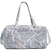 Vera Bradley Women's Cotton Large Travel Duffel Bag, Soft Sky Paisley, One Size