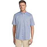 Johnston & Murphy Men's Short Sleeve Xc Flex Birdseye Geo Print Button Front Shirt