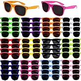 48 Pack 12 Color Neon Sunglasses Party Favors,80’s Retro Style Perfect Colorful Novelty Sun glasses Set for Birthday Party Supplies,Beach,Party Toys,Goody Bag Favors for Boys Girls Teens Adults