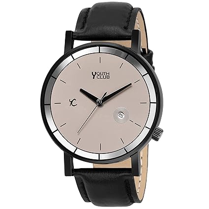 Youth Club Date-Gry New Exclusive Date Functioning with Black Strap Watch - for Men