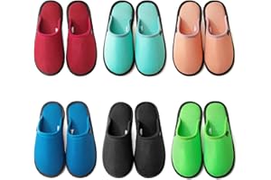 BUGUKI House Slippers for Guests Non-Disposable Washable Spa Slippers Set Non-Slip for Spa, Hotel, Party Guest and Travel