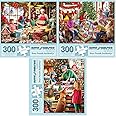 Bits and Pieces - Value Set of Three (3) 300 Piece Jigsaw Puzzles for Adults - 18' x 24' Each - Large Pc Holidays Christmas Jigsaws by Larry Jones