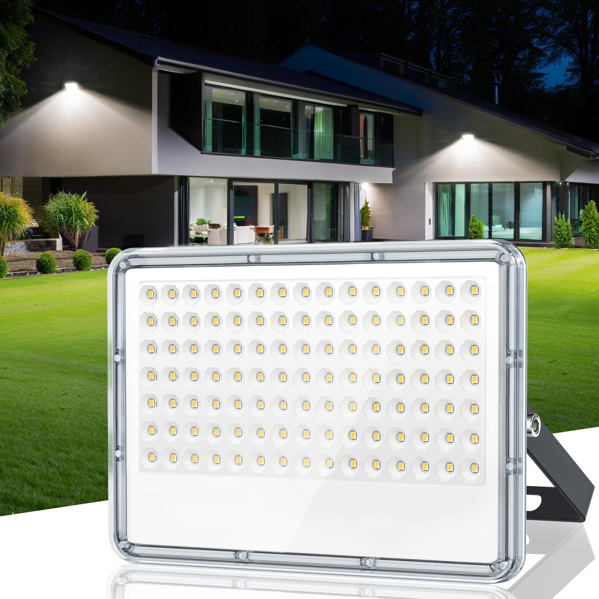TASINUO 100W LED Floodlight Outdoor, 10000LM Outdoor Security Lights, IP67 Waterproof LED Spot Lights 7000K Daylight LED Flood Lights for Garden, Yard, Garages, Warehouse, Patio, Billboard