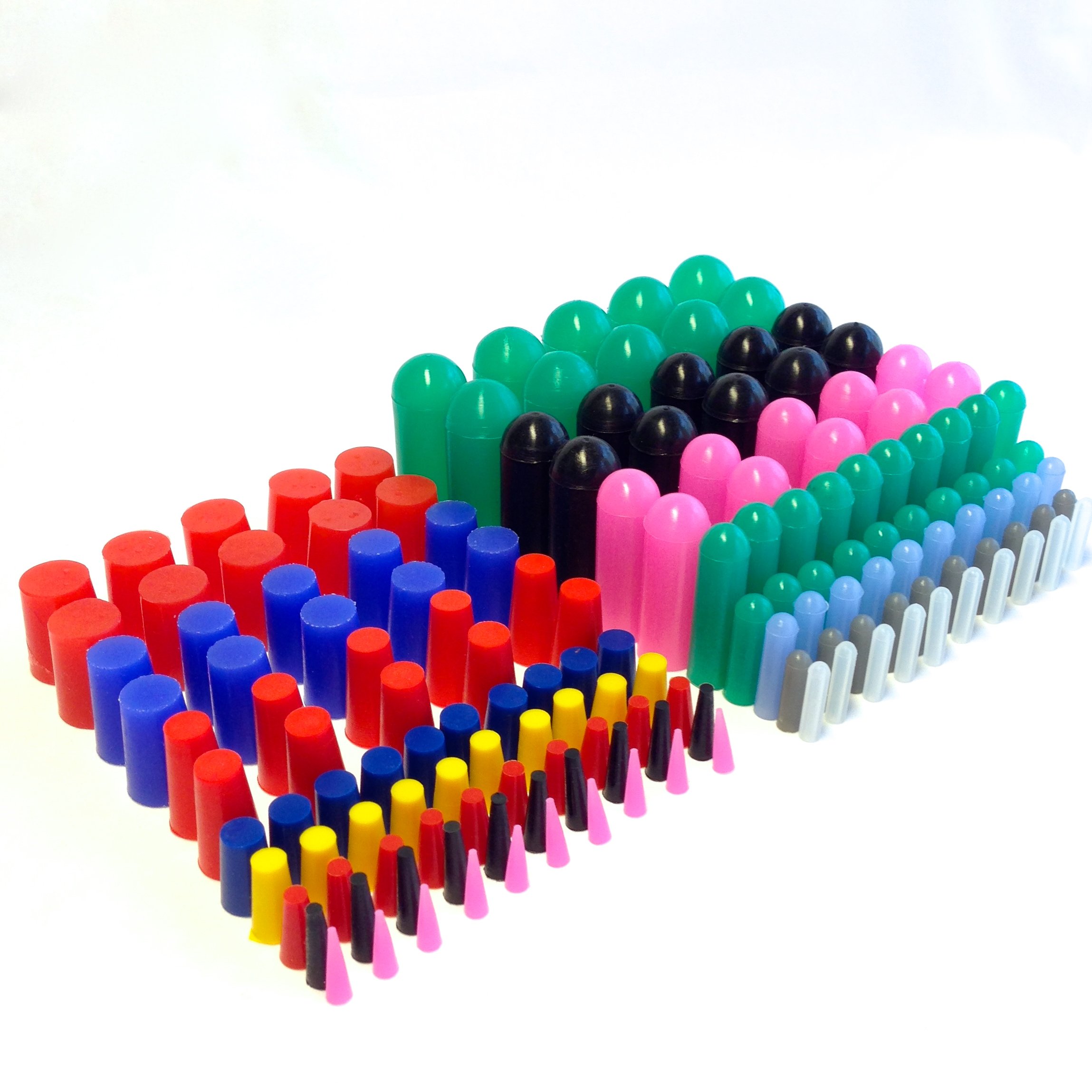 160pc High Temp Silicone Rubber End Cap and Tapered Stopper Plug
