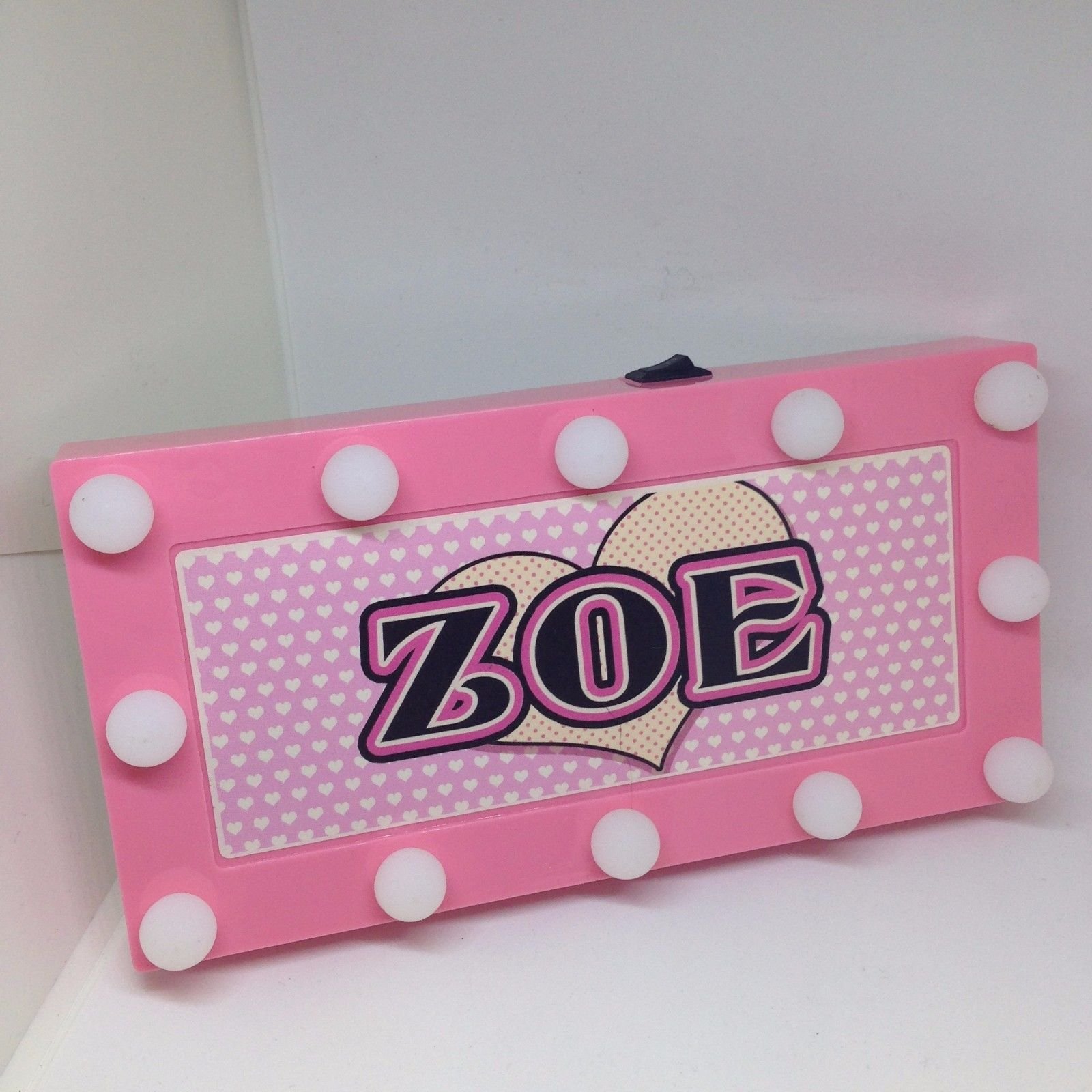 ZOE Childrens LED Personalised Name In Lights room Sign