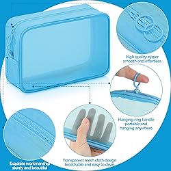 Weewooday 4 Pcs Mesh Makeup Bag Mesh Cosmetic Bag