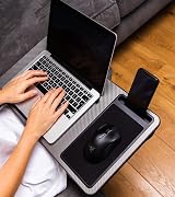 SEFFO Lap Desk Laptop Stand with Cushion, Mouse Pad & Phone Holder 15.6" view 4