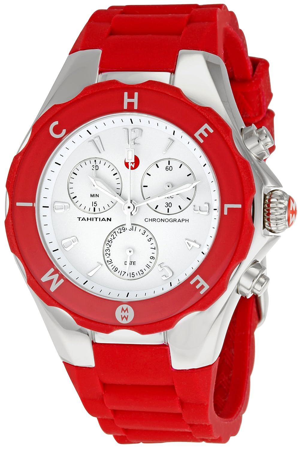 Amazon.com: Michele Women's MWW12F000021 Tahitian Jelly Bean Large  Chronograph Watch: Michele: Watches