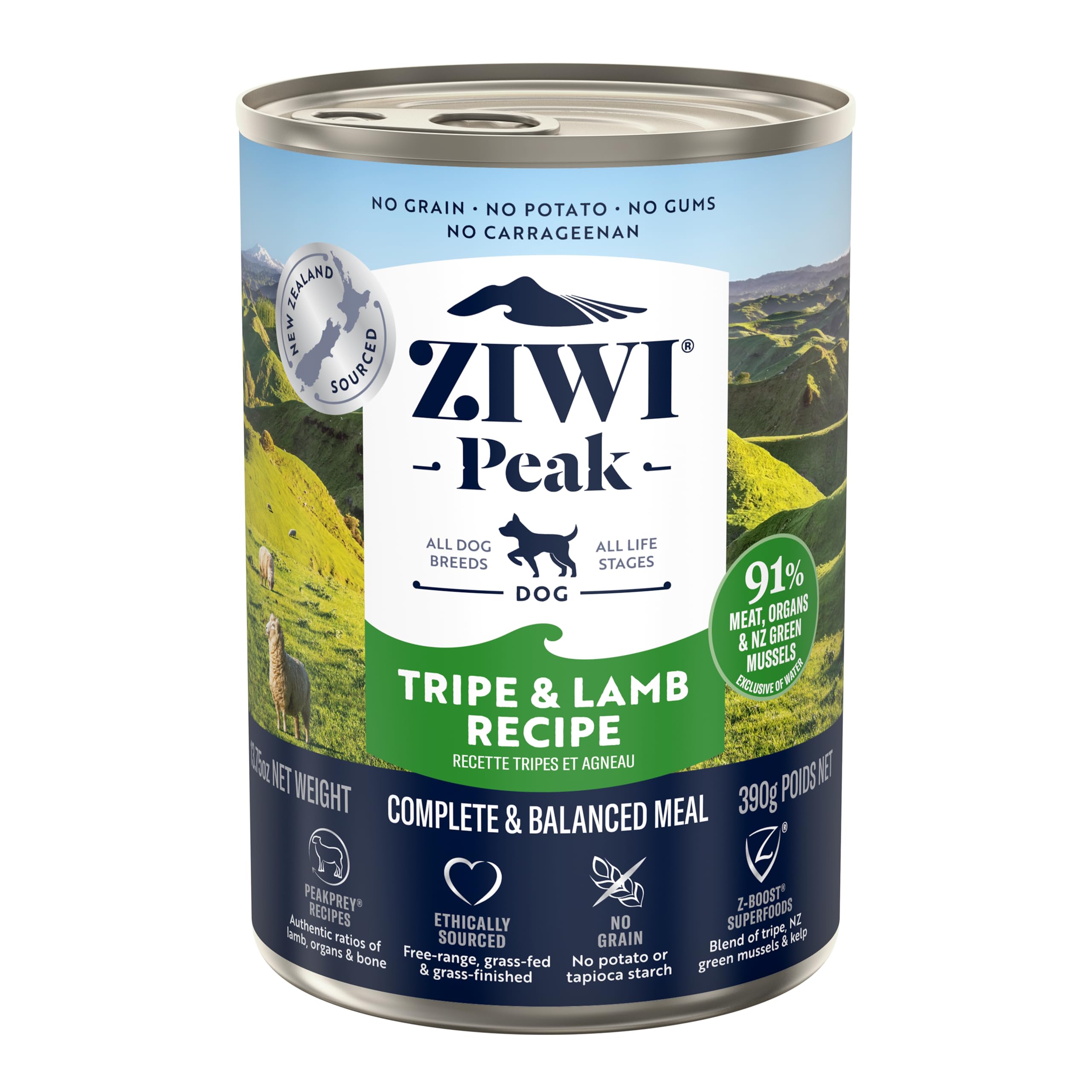 Ziwi Peak Daily Dog Grain Free New Zealand Tripe & Lamb Recipe 12x390g โ image 1
