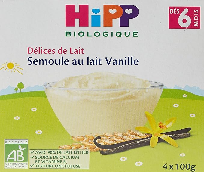 Hipp Biologique Delices De Lait Semoule Au Lait Vanille Des 6 Mois
