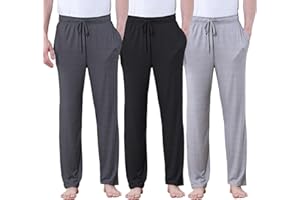 DITOK Men's Lightweight Pajama Pants Soft Lounge Sleep Joggers Adjustable Drawstring & Pockets All-Season Sleepwear