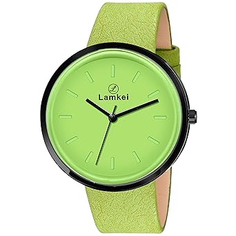 Imported Analogue Display Green Dial Green Leather Strap Men�s Watch � LMK-0101
