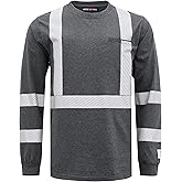 BOCOMAL FR Hi-Vis Shirts 6oz Lightweight High Visibility Reflective Flame Resistant/Fire Retardant Shirt Men's Safety Shirts