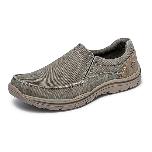 Skechers Men's Expected Avillo Moccasin, Khaki, 8.5 2W US