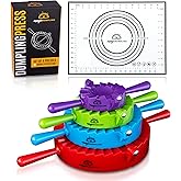 Magic Dumpling Maker Kit, Set of 4 - Mold Ravioli, Empanadas, Momos, Gyozas, Pot Stickers, Jamaican Beef Patties, Pierogi and Calzones - Wonton Dough Press and Pasta Making Tools