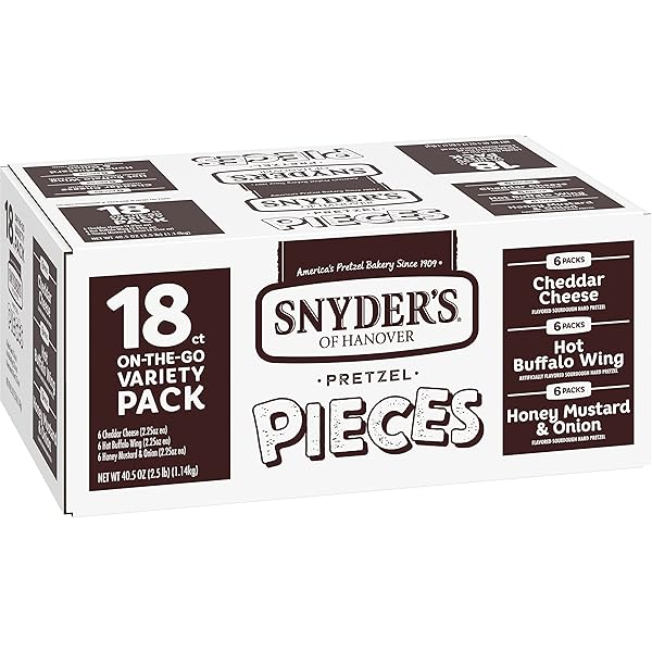 SNYDER’S OF HANOVER PRETZEL PIECES, VARIETY PACK OF PRETZELS INDIVIDUAL PACKS, 2.25 OZ, 18 CT (PACK OF 18)