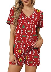 RUBZOOF Christmas Pajamas for Women Shorts Set