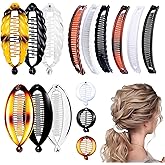 15 PCS Banana Hair Clip Set for Women and Girls Classic Combs in 5 Styles Multicolored Fishtail Ponytail Holders (Chic Style)