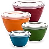 BINO Plastic Mini Prep Bowls with Lids Set - Plastic Bowl Set Prep Bowls for Kitchen