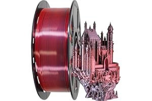 OEM MIKA3D 3D Printing Silk PLA Shiny Red Black 2 Colors in 1 Coextrusion 3D Filament, 1.75mm 1KG Dual Bicolor Double Colors 3D Printer Material Widely Support for Printers